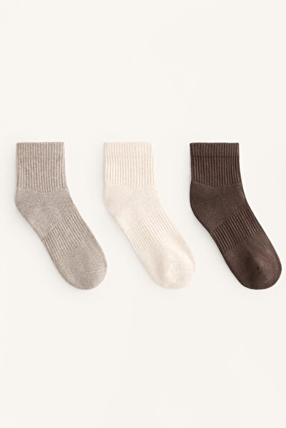 Oysho 3 pairs of quarter socks with cotton