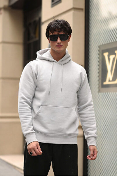 comstar Ανδρικό φούτερ με κουκούλα και τσέπη καγκουρό, βασικό γκρι χρώμα