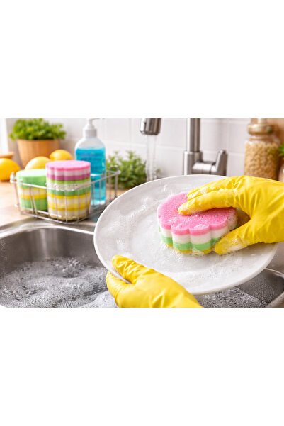 Sfmstore Burete colorat pentru curățarea bucătăriei, cu floarea-soarelui, set...