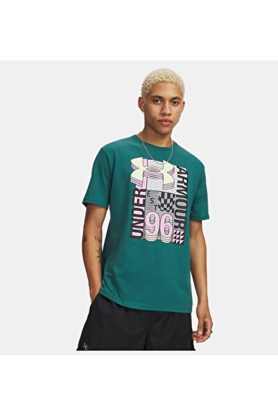 Under Armour تي شيرت رجالي بأكمام قصيرة بشعار UA College 6009244-338