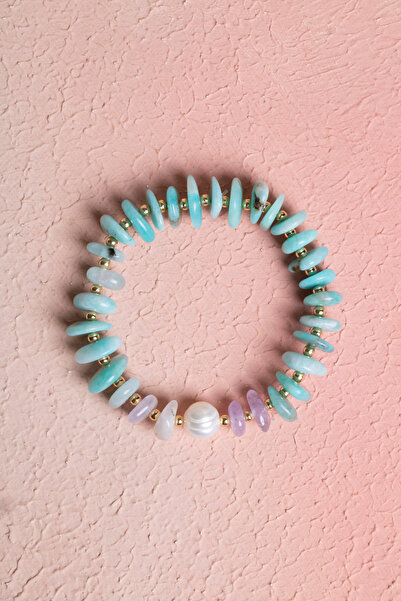 OSMANLI DOĞAL TAŞ Certified Amazonite, Pearl, Amethyst, Hematite Natural Ston...