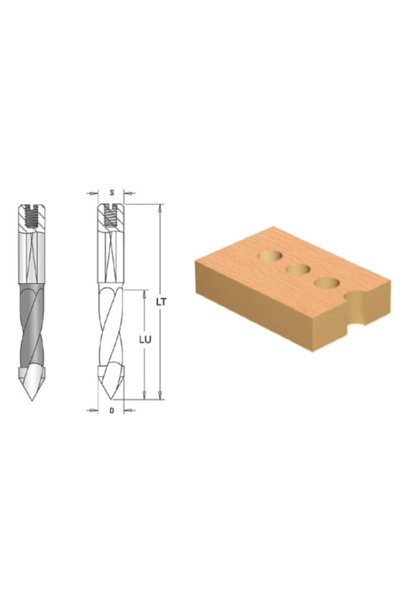 ELBE Τρυπάνι CMS, διαμπερείς οπές, πεπλατυσμένος κυλινδρικός άξονας, βίδα ρύθ...