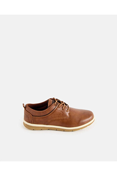 REDTAG Senior Boys Brown Textured Derby Shoes