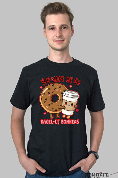 GILDAN Tricou Valentine S Day Cuplu You Make Me Go Bagel Ly Bonkers Barbat