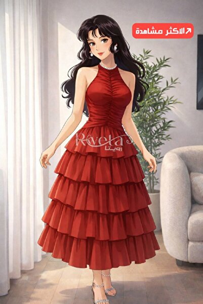 RWETA soft red dress