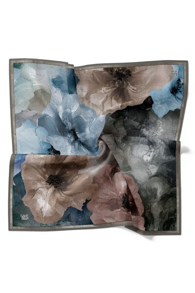 Levidor Flower Garden Grid Pattern Sparkling Crystal Scarf