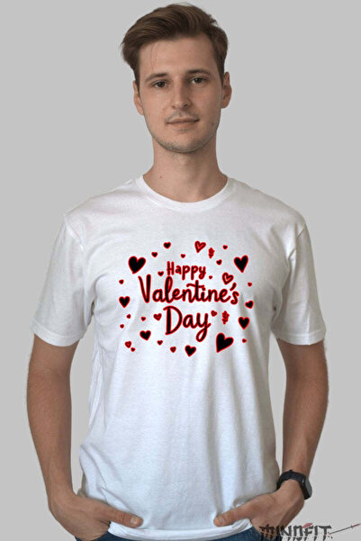 GILDAN Tricou Valentine S Day Happy Valentine S Day Cu Inimi Rosie Barbat