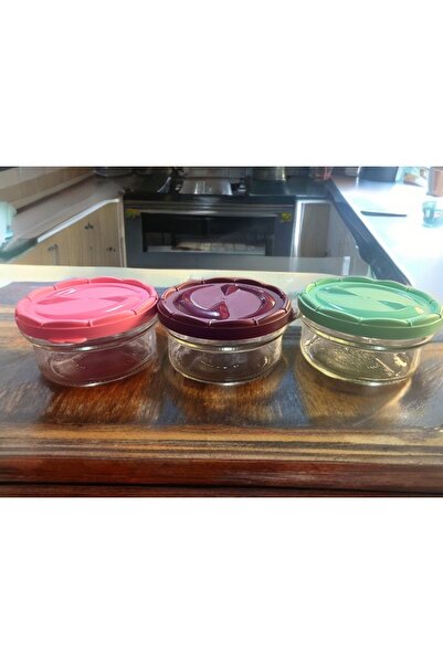 Sonline S-Online Glass Storage Container Set of 3 (Green-Pink-Burgundy)