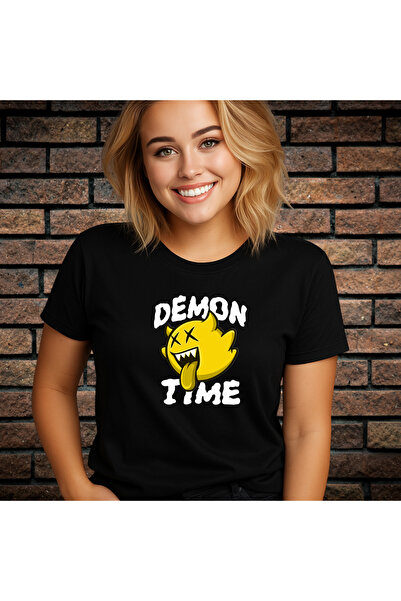 CXO Craft Tricou Dama cu Imprimeu, Demon Time, Bumbac