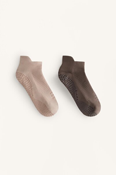 Oysho 2 pairs of polyamide blend yoga and Pilates sneaker socks