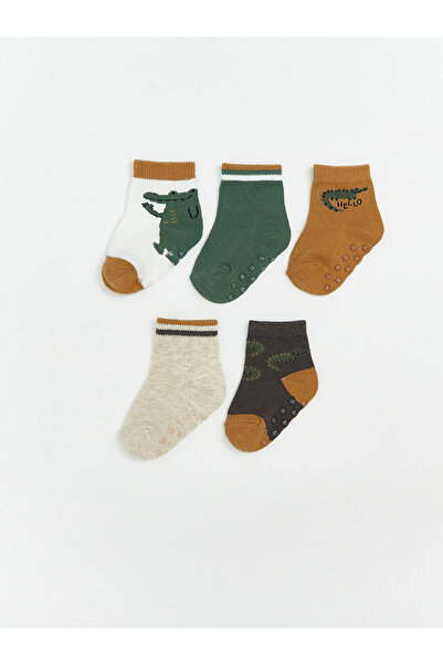 LC Waikiki Lcw Baby Ecru Patterned Baby Boy Socks 5-Pack