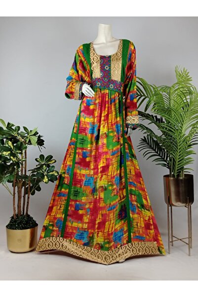 ASIAN Star-shaped women's jalabiya with a distinctive colorful design – moder...