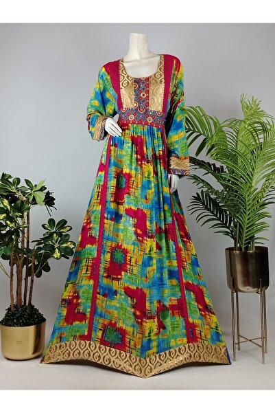 ASIAN Star-shaped women's jalabiya with a distinctive colorful design – moder...