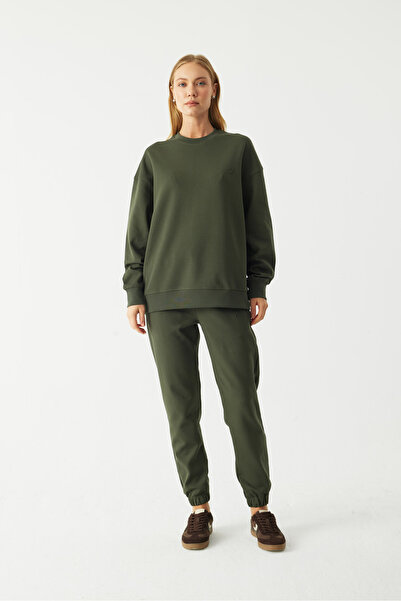 Unisex Bisiklet Yaka Oversize Sweatshirt Çift