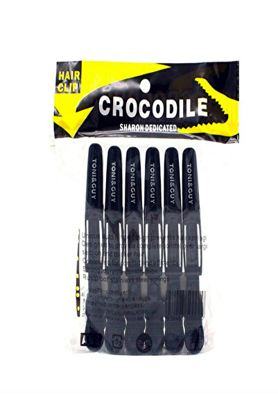 Crocodile Hair Clips Black 6 pcs