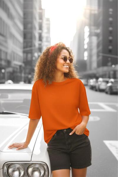 Oksit Mily Дамска широка базова памучна тениска с обло деколте и свободна кро...