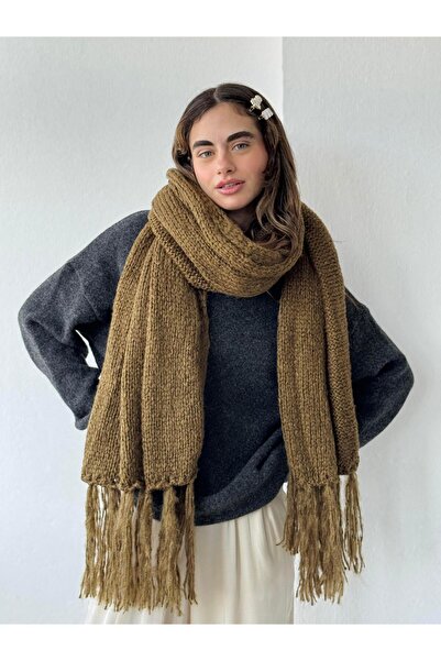 Retrobird Oversized Soft Knitted Scarf Women's Forest Green