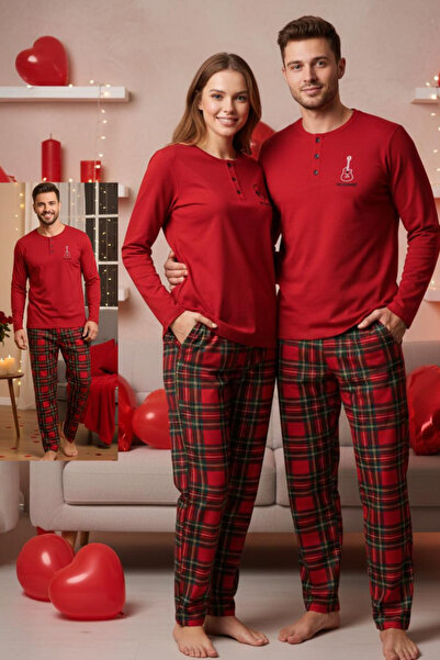 ELİTOL Men's Valentine's Day Pajama Set
