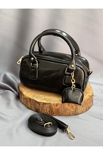 MİHRA STORE Women's Bag Lema Charm Detailed Patent Leather Zipper Closure Han...