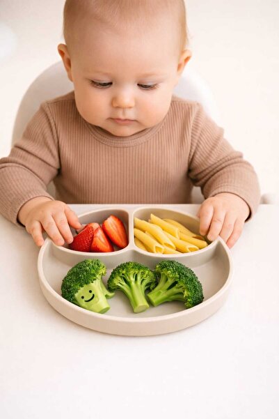 CKM silikon طبق طعام مفرغ من الهواء مكون من 3 أقسام