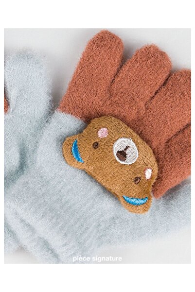 PIECE SIGNATURE Soft Children's Gloves with Cute Bear Accessories (1-3 Years ...