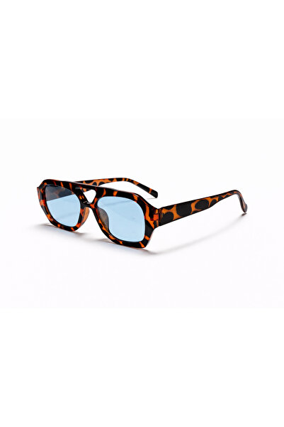 Toz Vintage Azielle Leopard Pattern Blue Glass Vintage Retro Sunglasses