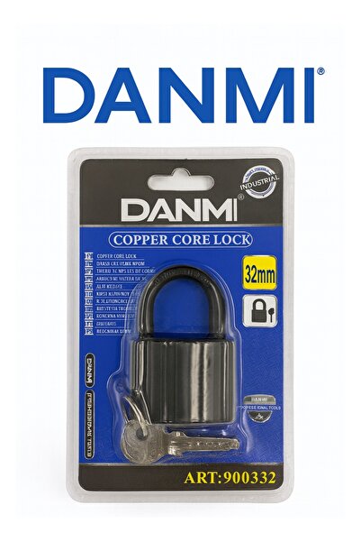 DANMI 32mm Copper Core Padlock – Industrial Metal Security Lock with 3 Keys (...