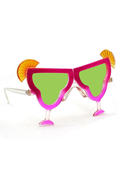 ReilaParty Pink Margarita Glass Shaped Party Glasses - Tropical Beach and Poo...