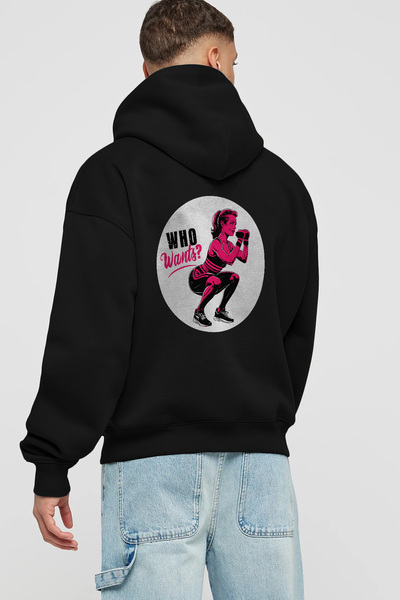 Ankhises GYM, Sports, Fitness 54 Μαύρο φούτερ με κουκούλα και στάμπα στην πλά...