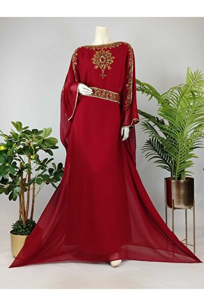 ASIAN Women's butterfly jalabiya with a luxurious design – elegant gold embro...