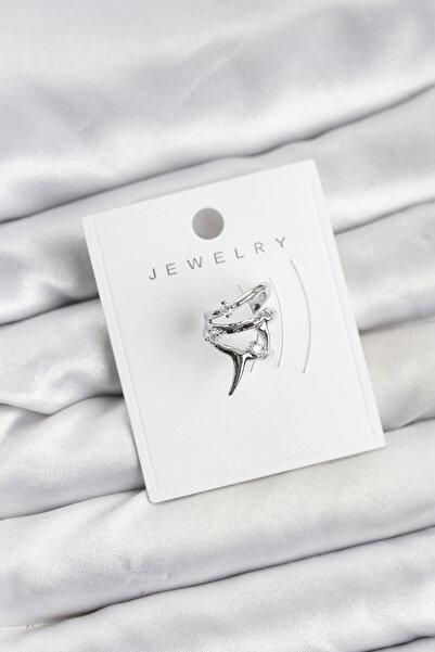 shopwave أقراط أذن من النحاس الفضي اللون على شكل شوكة من نوع كيكارد