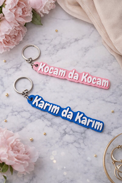 Miolette 2'li Sevgili Kombin Anahtarlık Seti - Kocam da Kocam & Karım da Karım