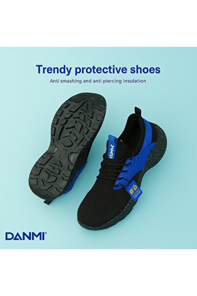 DANMI حذاء أمان رجالي مقاس 45 - نعل مقاوم للثقب من الكيفلار وحماية مقدمة القد...