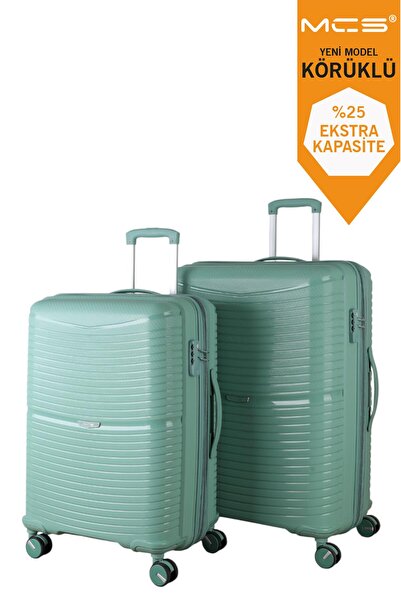 MÇS V379 AURA Y.ÜRETİM PP VALİZ 65 CM + 75 CM SİYAH SET