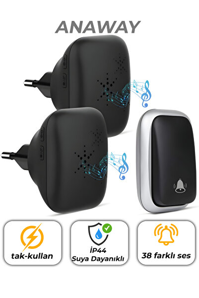 anaway shopping Kablosuz Kapı Zili, Pilsiz kablosuz Zil, Kapı Zili Uzaktan Ku...