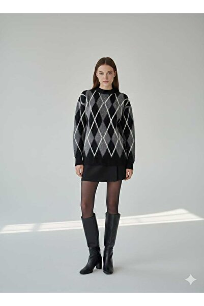 MODA Baklava Patterned Bearded Knitwear Sweater