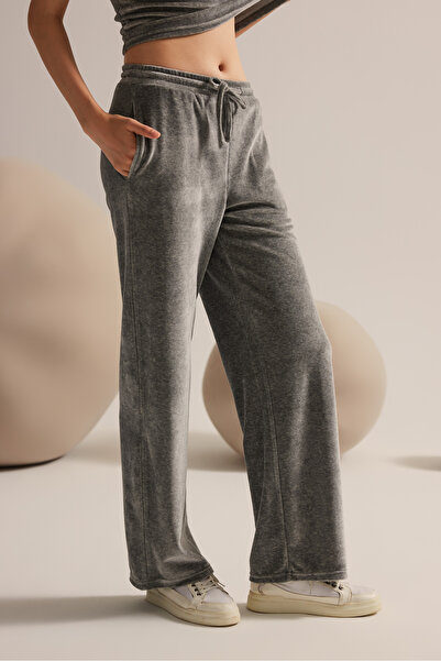 Hays Kadın Modal Kadife Bol Paça Eşofman Altı