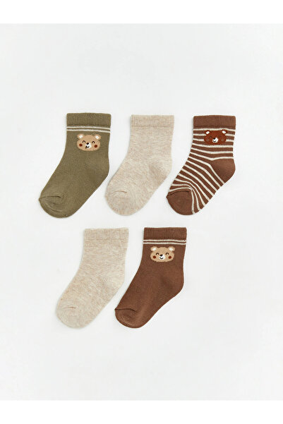 LC Waikiki Lcw Baby Brown Patterned Baby Boy Socks 5-Pack