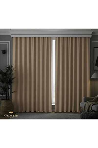 GROSTER SPOR Perdea opacă bej, rezistentă la lumină și la soare, perdea de fu...