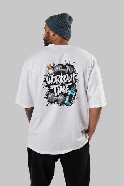 Ankhises Gym, Sports, Fitness 35 Back Printed White Oversize T-Shirt Men's Women's Cotton Crew Neck T-Shirt