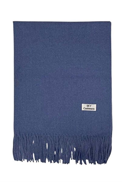 Sky Cashmere Shoulder Shawl - Denim Blue