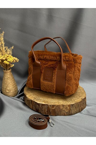 MİHRA STORE Geantă de mână pentru femei Liora Mini, cu textura de pluș, geant...