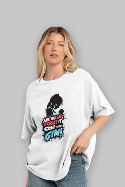 Ankhises Gym, Sports, Fitness 26 Pre-Printed White Oversized T-Shirt Men's Women's Cotton Crew Neck T-Shirt