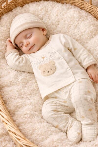 BYS BABY FASHION طقم ملابس خروج من المستشفى للأطفال حديثي الولادة من القطن ال...