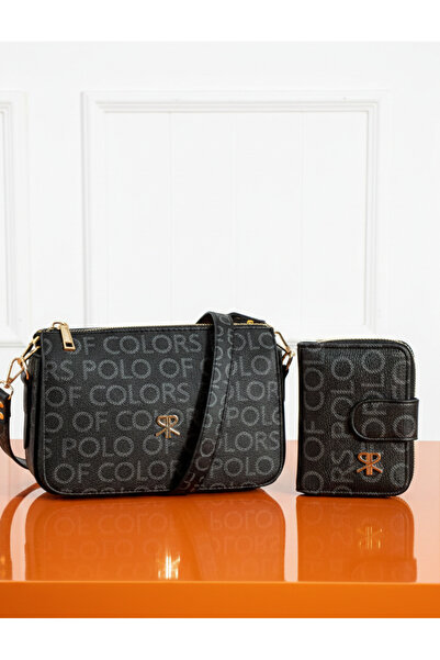 Çanta Trend Polo of Colors Black Emrpime Women's Crossbody and Shoulder Bag w...