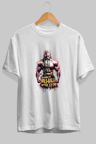 Ankhises Gym, Sports, Fitness 19 Pre-Printed White Oversized T-Shirt Men's Women's Cotton Crew Neck T-Shirt