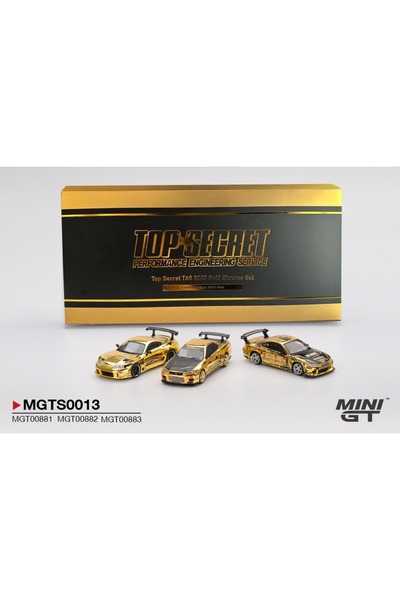 mini gt 881-882-883 1/64 Top Secret TAS 2025 Gold Chrome Set - Nissan Silvia ...