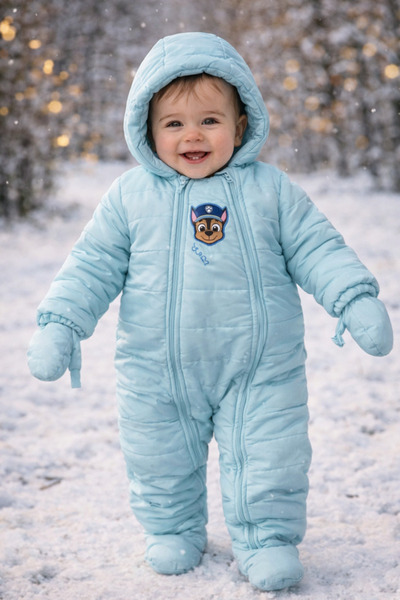 PAW PATROL Combinezon iarna bebe (Skye), ALBASTRU, captusit + manusi 12-14 luni