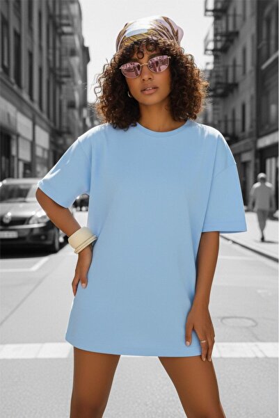 Oksit Mily Дамска широка базова памучна тениска с обло деколте и свободна кро...