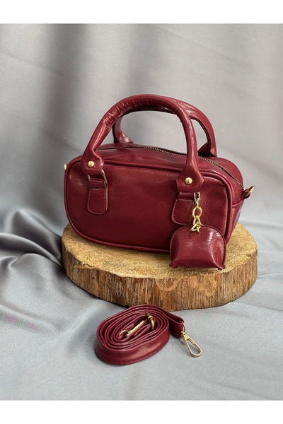 MİHRA STORE Women's Bag Lema Charm Detailed Patent Leather Zipper Closure Han...